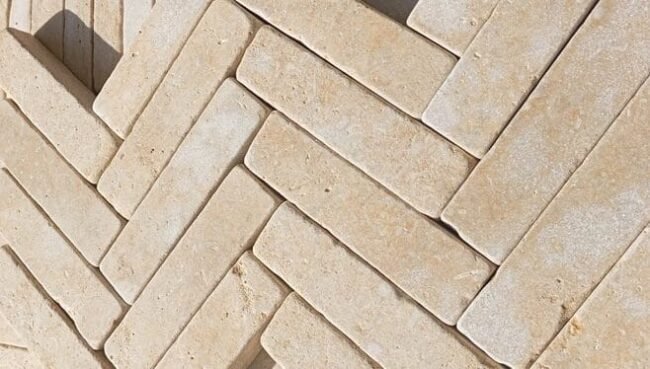 Limestone Herringbone Pattern