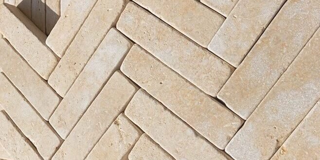 Limestone Herringbone Pattern